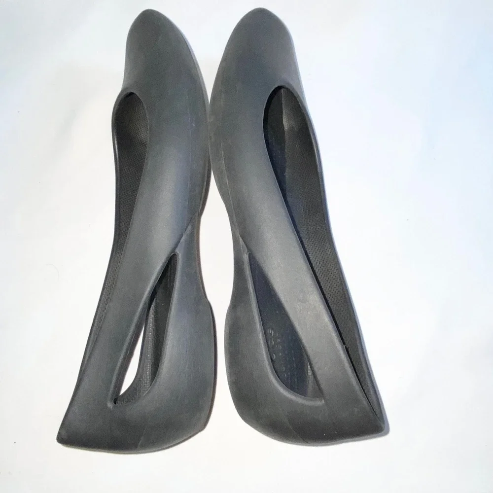 Crocs Serena Flat Black Womens Shoes 205873 Cut Out Ballet‎ Flats Size W9